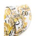 Versace Jeans Couture Borsa a Mano da Donna Bianca con stampa Baroque all over, maxi Fibbia logata 