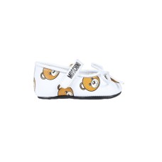 MOSCHINO TEDDY BEAR ALL OVER PRINT NEWBORN MARY JANE - Colore: WHITE