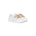 MOSCHINO DOUBLE LETTERING LOGO LOW SNEAKERS STRAP - Colore: WHITE/GOLD