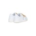 MOSCHINO DOUBLE LETTERING LOGO LOW SNEAKERS STRAP - Colore: WHITE/GOLD