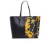 Versace Jeans Couture BORSA SHOPPING BAG BLACK CON STAMPA BAROCCO E POCHETTE INTERNA ESTRAIBILE