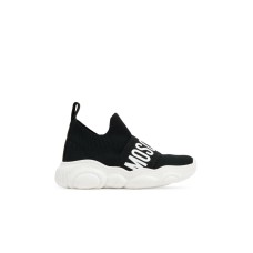 MOSCHINO ELASTIC BAND WITH MAXI LOGO TEDDY SOCK SNEAKERS BLACK/WHITE