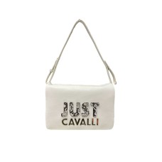 Just Cavalli Borsa a spalla Bianca con tracolla estraibile e logo lettering 