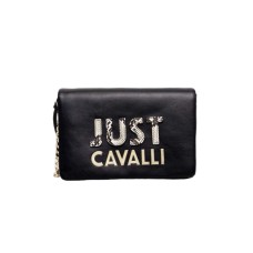 Just Cavalli Borsa a spalla Nera con tracolla estraibile e logo lettering 