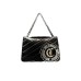 Just Cavalli Borsa Nera trapuntata con maxi logo gommato con manico in catena e tracolla estraibile 