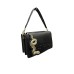 Just Cavalli Borsa in saffiano Nera a mano con tracolla in catena estraibile con logo lettering e Iconic Snake