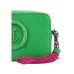 Just Cavalli Borsa a spalla Verde da donna con logo tono su tono e pendente fucsia