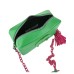 Just Cavalli Borsa a spalla Verde da donna con logo tono su tono e pendente fucsia