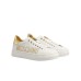 MOSCHINO SNEAKER IN PELLE BIANCA CON LOGO LETTERING IN STRASS GOLD