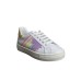 DSQUARED2 SNEAKER IN LEATHER WHITE CON LOGO MULTICOLOR E PARTE POSTERIORE GLITTER GOLD