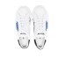 DSQUARED2 SNEAKER IN LEATHER WHITE CON PATCH BLUETTE E LOGO LETTERING BLACK LATERALE