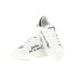 DSQUARED2 SNEAKER IN LEATHER WHITE CON PATCH BLUETTE E LOGO LETTERING BLACK LATERALE