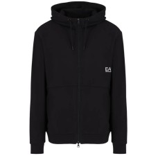EA7 EMPORIO ARMANI FELPA NERA CON STAMPA SUL RETRO 