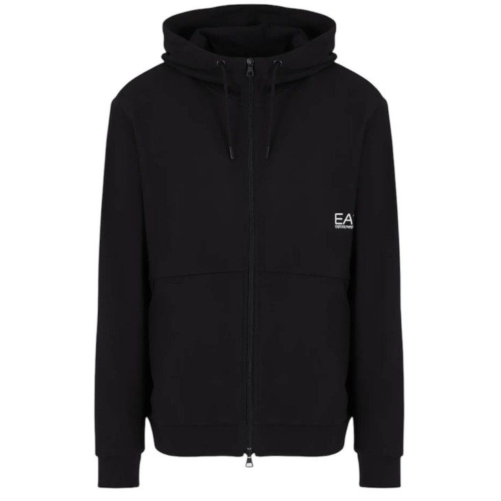 EA7 EMPORIO ARMANI FELPA NERA CON STAMPA SUL RETRO 