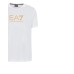 EA7 EMPORIO ARMANI T-SHIRT REGULAR FIT IN JERSEY DI COTONE WHITE A MANICA CORTA CON LOGO LETTERING GOLD