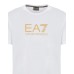 EA7 EMPORIO ARMANI T-SHIRT REGULAR FIT IN JERSEY DI COTONE WHITE A MANICA CORTA CON LOGO LETTERING GOLD