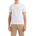 EA7 EMPORIO ARMANI T-SHIRT REGULAR FIT IN JERSEY DI COTONE WHITE A MANICA CORTA CON LOGO LETTERING GOLD