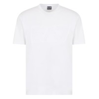 EA7 EMPORIO ARMANI T-SHIRT A MANICA CORTA REGULAR FIT WHITE IN JERSEY DI COTONE ORGANICO E MAXI LOGO SERIES	