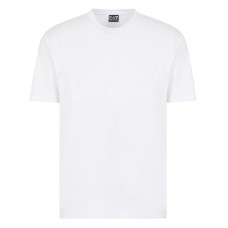 EA7 EMPORIO ARMANI T-SHIRT A MANICA CORTA REGULAR FIT WHITE IN JERSEY DI COTONE ORGANICO E MAXI LOGO SERIES	
