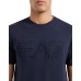 EA7 EMPORIO ARMANI T-SHIRT A MANICA CORTA REGULAR FIT BLUE IN JERSEY DI COTONE ORGANICO E MAXI LOGO SERIES