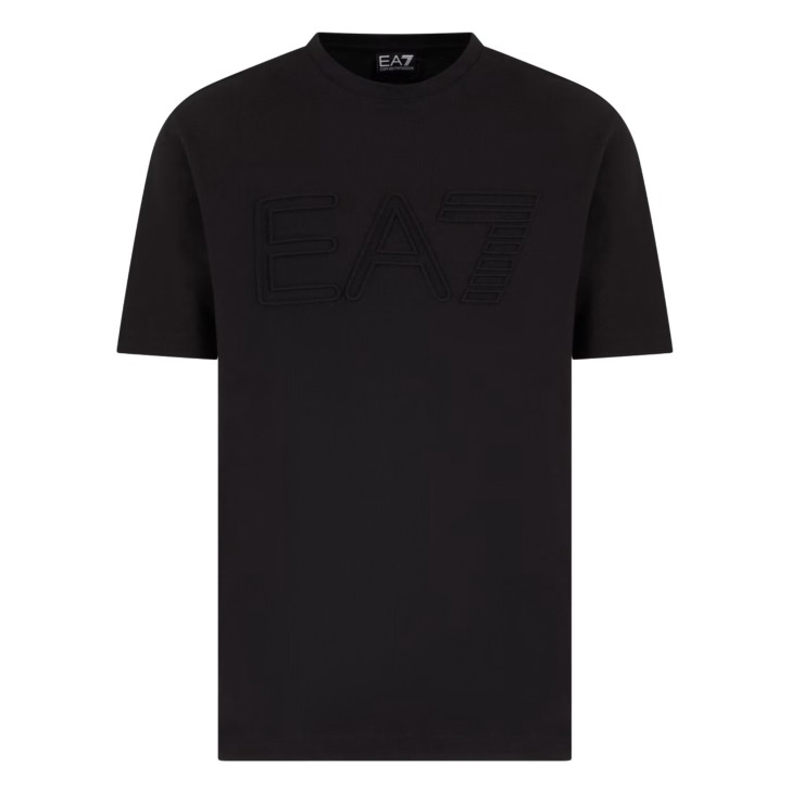 EA7 EMPORIO ARMANI T-SHIRT A MANICA CORTA REGULAR FIT BLACK IN JERSEY DI COTONE ORGANICO E MAXI LOGO SERIES	