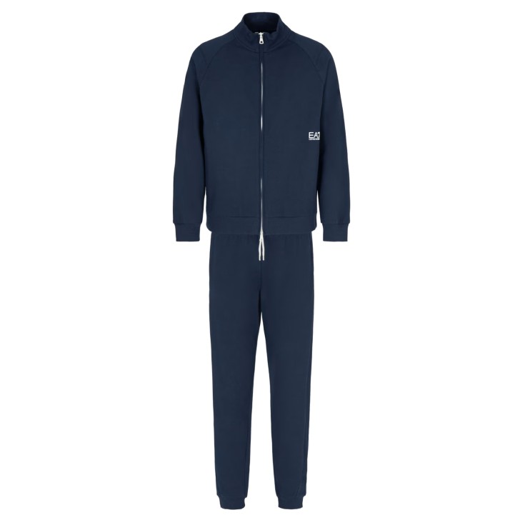 EA7 EMPORIO ARMANI TUTA COMPLETA CORE INDENTITY IN COTONE BLUE