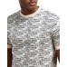 EA7 EMPORIO ARMANI T-SHIRT A MANICA CORTA IN JERSEY DI COTONE REGULAR FIT BEIGE CON STAMPA MONOGRAM LOGO LETTERING ALL OVER	