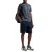 EA7 EMPORIO ARMANI T-SHIRT A MANICA CORTA IN JERSEY DI COTONE REGULAR FIT BLUE CON STAMPA MONOGRAM LOGO LETTERING ALL OVER