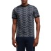 EA7 EMPORIO ARMANI T-SHIRT A MANICA CORTA IN JERSEY DI COTONE REGULAR FIT BLACK CON STAMPA MONOGRAM LOGO LETTERING ALL OVER	