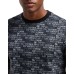 EA7 EMPORIO ARMANI T-SHIRT A MANICA CORTA IN JERSEY DI COTONE REGULAR FIT BLACK CON STAMPA MONOGRAM LOGO LETTERING ALL OVER	