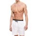 EA7 EMPORIO ARMANI BOXER DA MARE BIANCO CON ELASTICO IN VITA GRIGIO CON LOGO LETTERING 