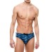 EA7 EMPORIO ARMANI SLIP DA MARE BLU DA UOMO CON STAMPA MONOGRAM 