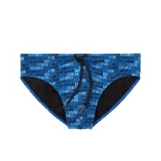 EA7 EMPORIO ARMANI SLIP DA MARE BLU DA UOMO CON STAMPA MONOGRAM 