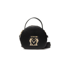 Love Moschino borsa a mano nera con tracolla regolabile e Logo Love Moschino in metallo