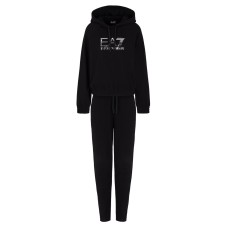 EA7 EMPORIO ARMANI TUTA COMPLETA BLACK IN MISTO COTONE E MODAL 