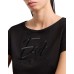 EA7 EMPORIO ARMANI T-SHIRT SCOLLO A BARCHETTA A MANICA CORTA BLACK IN COTONE STRETH CON LOGO SERIES RICAMATO 