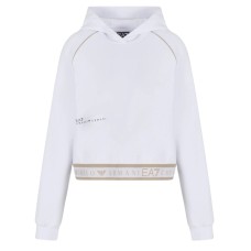 EA7 EMPORIO ARMANI FELPA WHITE CON CAPPUCCIO DYNAMIC ATHLETE IN TESSUTO TECNICO NATURAL VENTUS7	