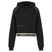 EA7 EMPORIO ARMANI FELPA BLACK CON CAPPUCCIO DYNAMIC ATHLETE IN TESSUTO TECNICO NATURAL VENTUS7