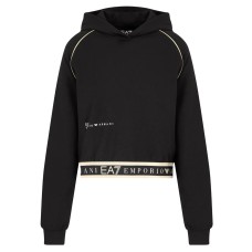 EA7 EMPORIO ARMANI FELPA BLACK CON CAPPUCCIO DYNAMIC ATHLETE IN TESSUTO TECNICO NATURAL VENTUS7
