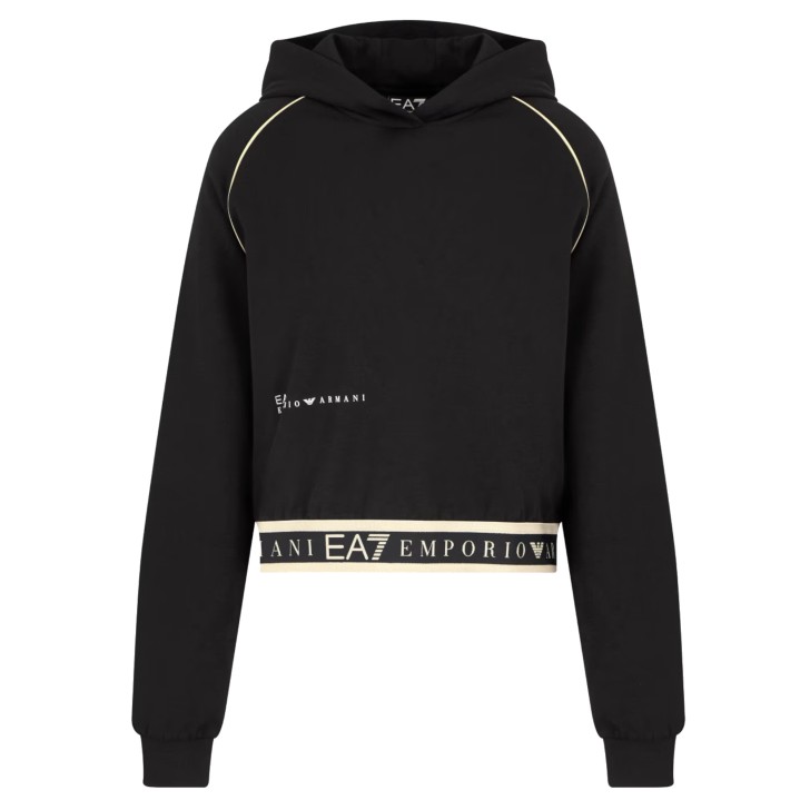 EA7 EMPORIO ARMANI FELPA BLACK CON CAPPUCCIO DYNAMIC ATHLETE IN TESSUTO TECNICO NATURAL VENTUS7