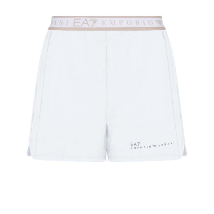 EA7 EMPORIO ARMANI SHORTS WHITE DYNAMIC ATHLETE IN TESSUTO TECNICO NATURAL VENTUS7