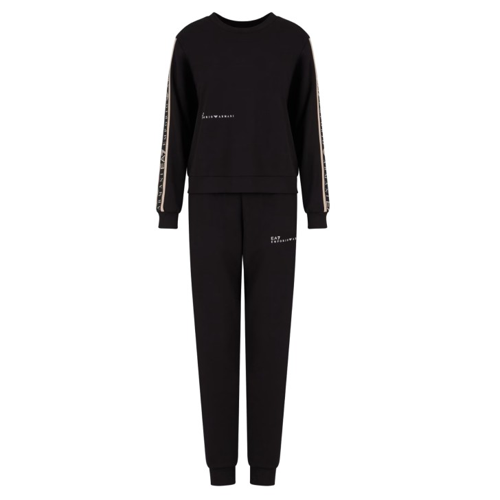 EA7 EMPORIO ARMANI COMPLETO BLACK FELPA/PANTALONE DYNAMIC ATHLETE IN TESSUTO TECNICO NATURAL VENTUS7