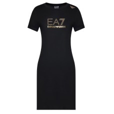 EA7 EMPORIO ARMANI ABITO BLACK A MANICA CORTA EVOLUTION IN JERSEY IN MISTO COTONE E MODAL STRETCH