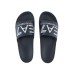 EA7 EMPORIO ARMANI CIABATTA BLU DA UOMO CON LOGO LETTERING BIANCO 