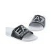 EA7 EMPORIO ARMANI CIABATTA DA UOMO BIANCA E NERA CON LOGO LETTERING BIANCO 
