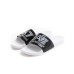 EA7 EMPORIO ARMANI CIABATTA DA UOMO BIANCA E NERA CON LOGO LETTERING BIANCO 