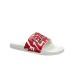 EA7 EMPORIO ARMANI CIABATTA UNISEX BIANCA CON STAMPA ALL OVER ROSSA 
