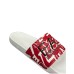 EA7 EMPORIO ARMANI CIABATTA UNISEX BIANCA CON STAMPA ALL OVER ROSSA 