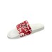EA7 EMPORIO ARMANI CIABATTA UNISEX BIANCA CON STAMPA ALL OVER ROSSA 