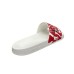 EA7 EMPORIO ARMANI CIABATTA UNISEX BIANCA CON STAMPA ALL OVER ROSSA 